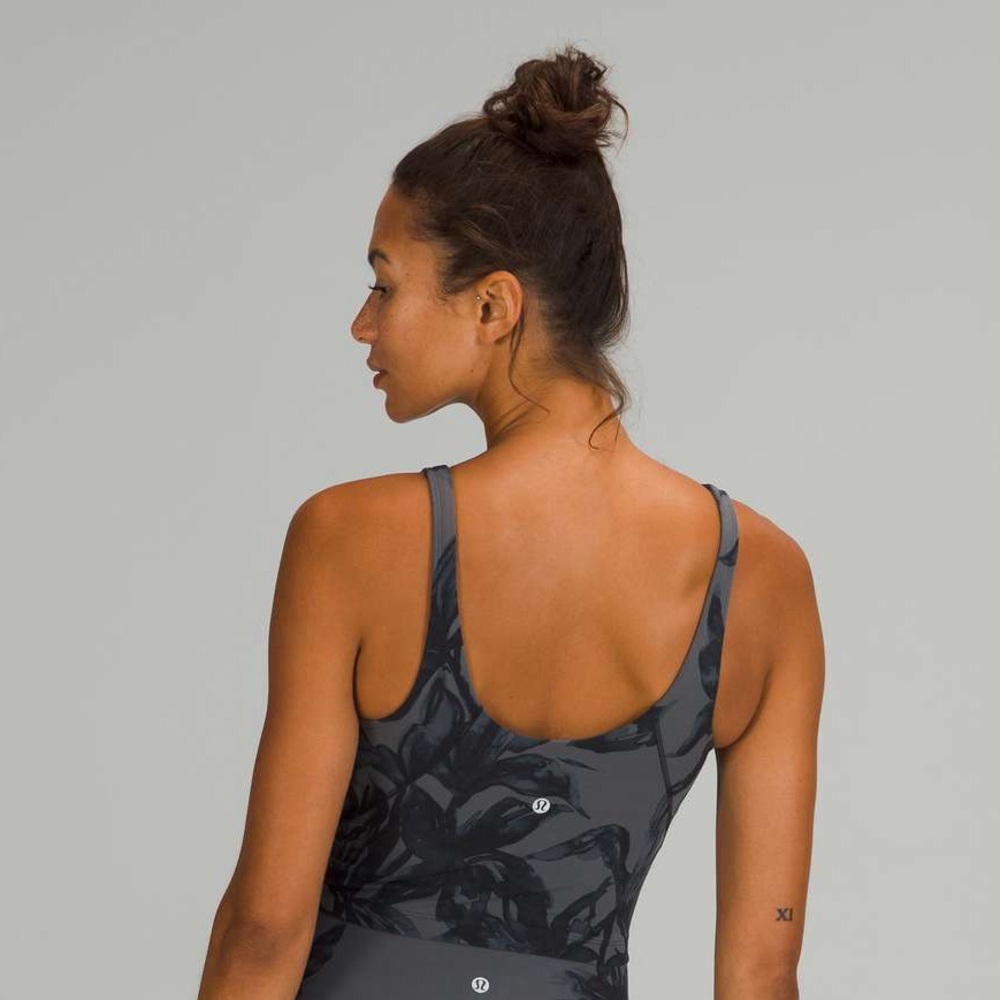 lululemon athletica Dark Gray Floral Racerback Tank - Picture 2 of 10